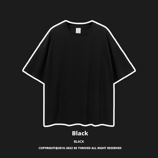 Loose Teen Solid Color Cotton Short Sleeve