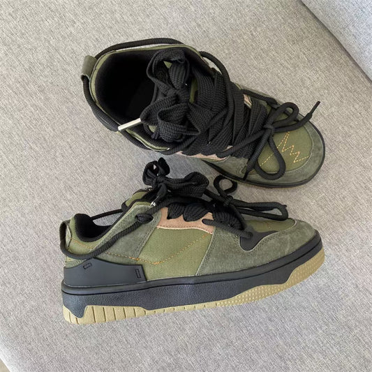 Men's Black Sporty Casual Platform Sneakers