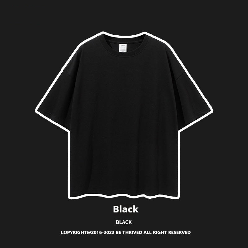 Loose Teen Solid Color Cotton Short Sleeve