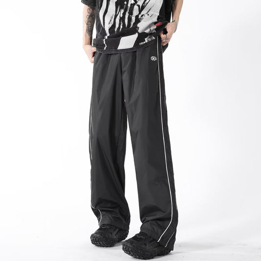 Mopping Casual All-match Draping Wind Side Men's Striped Teen Pants