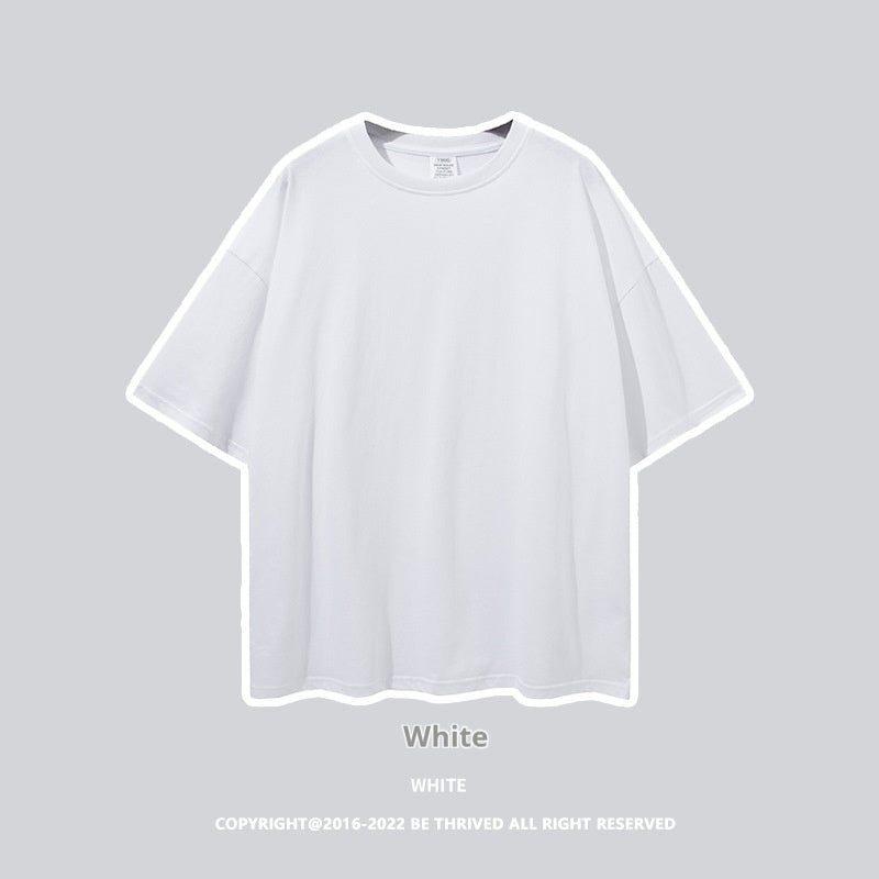 Loose Teen Solid Color Cotton Short Sleeve