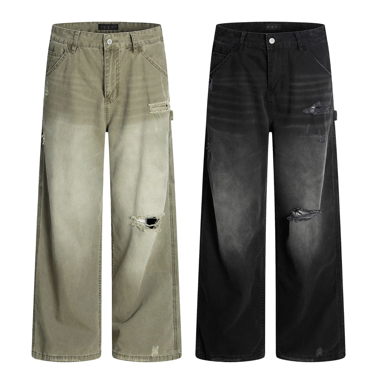 American Retro Tattered Jeans Jeans
